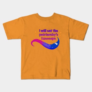 Bi pride worm eats the patriarchy Kids T-Shirt